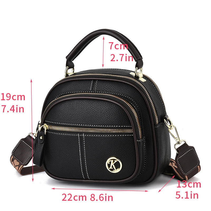 Elegant Multi-Compartment Mini Crossbody Bag for Women