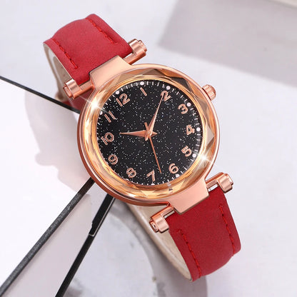 Cherry Blossom Jewelry Set: Elegant Women's Watch & Accessories