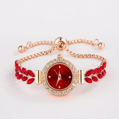 Feather Bracelet Watch: Crystal Elegance in Every Detail