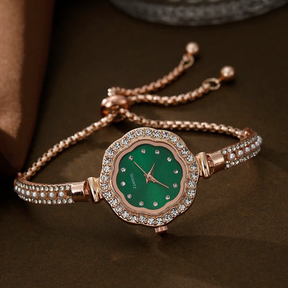 Emerald Elegance 6-Piece Jewelry & Watch Set