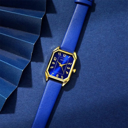 The Royal Blue Collection: Elegant Jewelry & Watch Set for Women