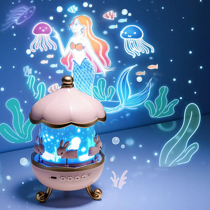 Enchanted Bunny Projection Bluetooth Lamp – Musical Night Light & Starry Sky Projector