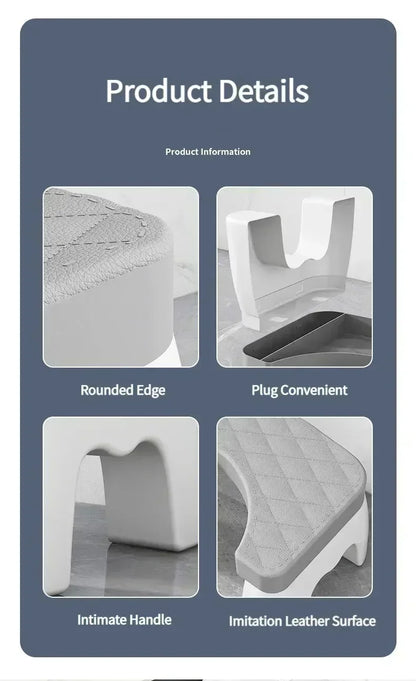 Ergonomic EasySquat – Waterproof & Non-Slip Toilet Foot Stool