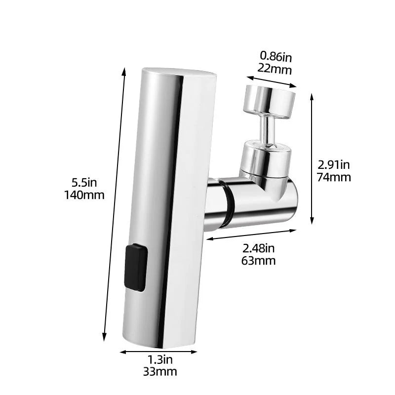 Universal Swivel Faucet Extension – 3-Mode Splash-Proof Nozzle