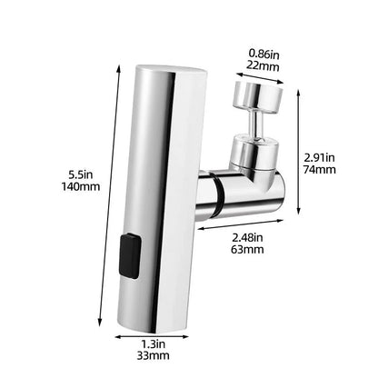 Universal Swivel Faucet Extension – 3-Mode Splash-Proof Nozzle