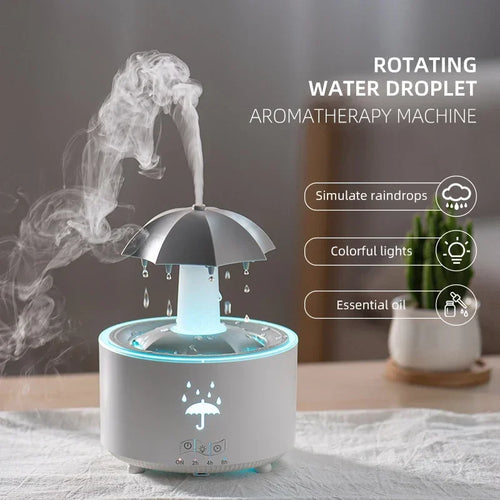Raindrop Ultrasonic Humidifier with Rotating LED Lights
