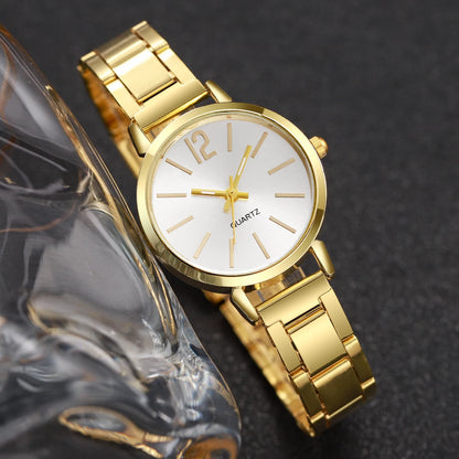 Timeless Gold Jewelry & Watch Set – 6-Piece Elegance for Her