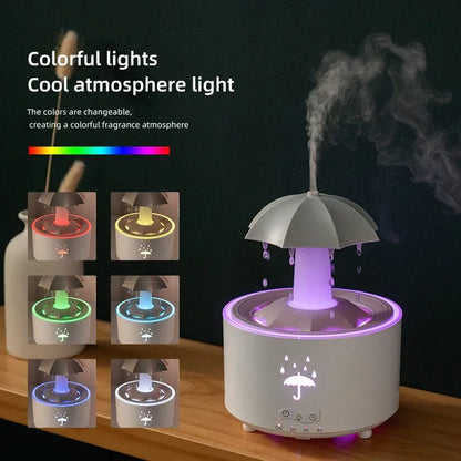Raindrop Ultrasonic Humidifier with Rotating LED Lights