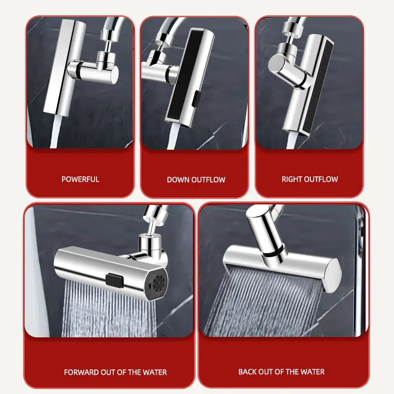 Universal Swivel Faucet Extension – 3-Mode Splash-Proof Nozzle