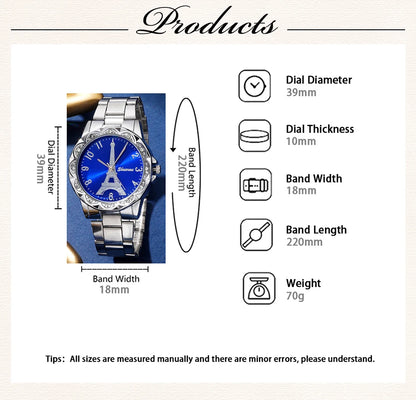 Parisian Dream Collection: Eiffel Tower Watch & Blue Heart Jewelry Set