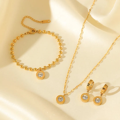 Roman Numeral Stainless Steel Jewelry Set: Elegant, Timeless, & Waterproof