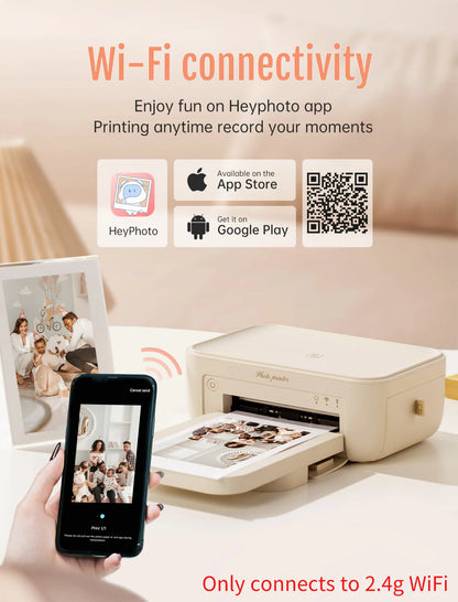 Wireless Wi-Fi Instant Photo Printer 4x6" - with 20 Sheets of Photo Paper